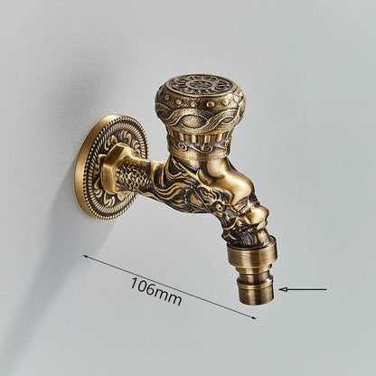 صنبور غسالة ملابس مُثبّت على الحائط من DecorBites™ مصنوع من النحاس العتيق للحمام، أو للاستخدام الخارجي، أو الحديقة، أو حوض الاستحمام، أو المرحاض