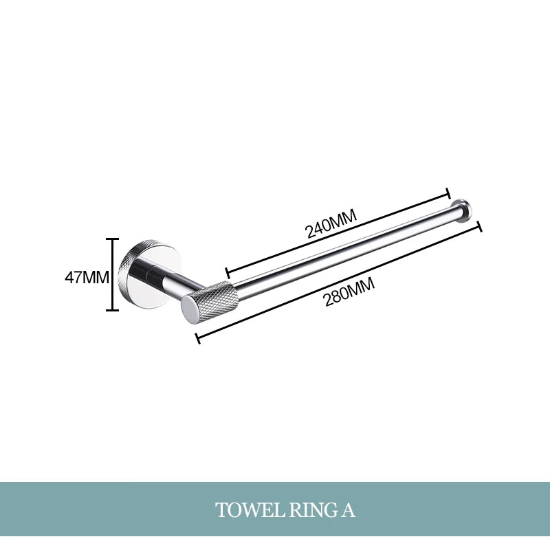 DecorBites™ Bathroom Essentials Set: Towel Bar, Toilet Paper Holder, Bathrobe Hook, Soap Dish, Toilet Brush
