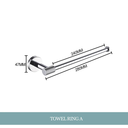 DecorBites™ Bathroom Essentials Set: Towel Bar, Toilet Paper Holder, Bathrobe Hook, Soap Dish, Toilet Brush