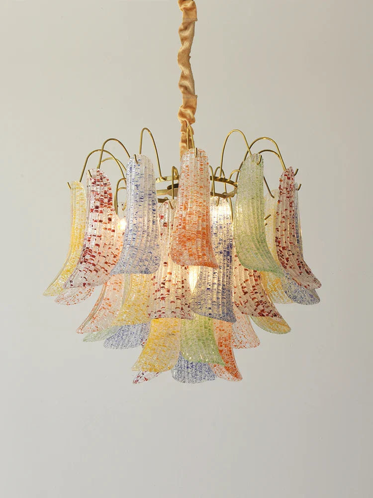 DecorBites™ Crystal Chandelier: French Light Luxury Retro Color Living Room Villa Dining Room Lamps