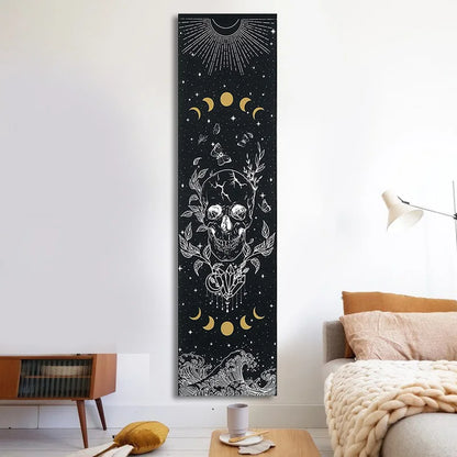 Decobites Skull Moon Butterfly Star Tapestry Wall Hanging for Hippie Witchcraft Room Decor