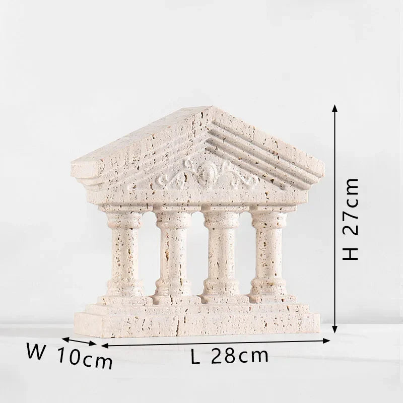 DecorBites™ Handmade Marble Medieval Sculptures and Ancient Greek Roman Temple Statue