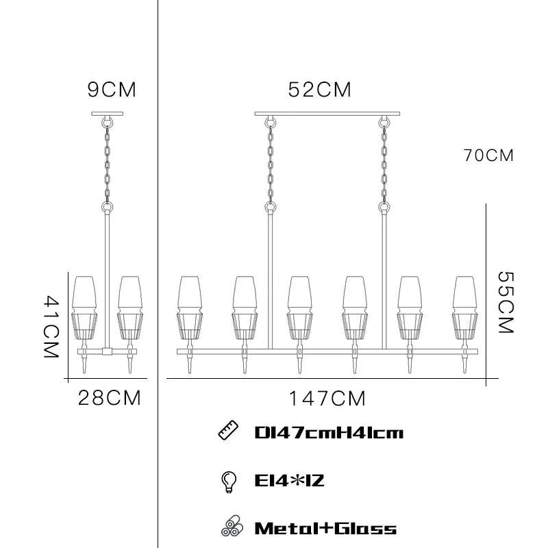 DecorBites™ Gold Lustre Glass Chandelier: Modern Luxury Pendant for Living, Dining, Bedroom