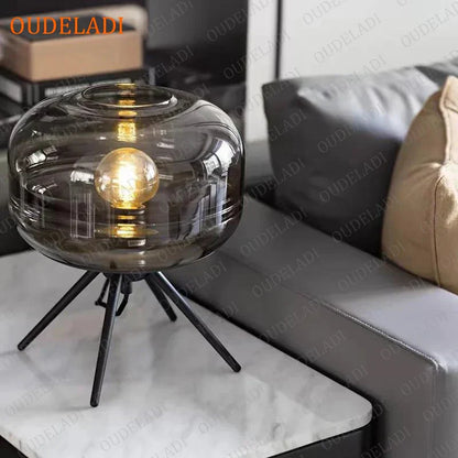 DecorBites™ Glass Table Lamp: Modern Art Shelf Desk Lamp for Bedroom Decor