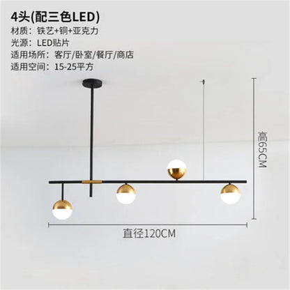 Lámpara colgante de bola de cristal DecorBites™ con luz LED moderna