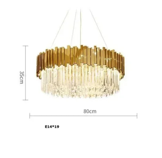 Decorbites™ Lámpara de Techo de Cristal Dorado para Sala de Estar y Comedor Modernos