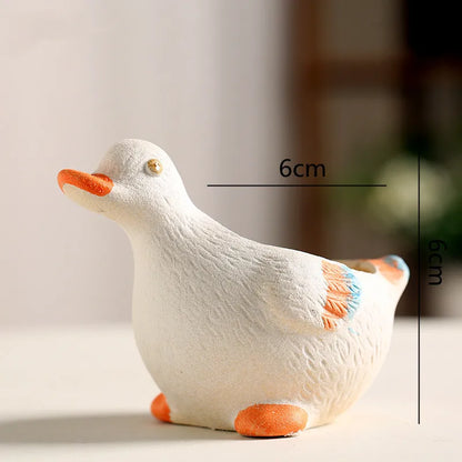 ديكوربايتس™ - مزهرية حيوانات ونباتات عصارية للحديقة، بتصميم أرنب وبطة لطيفين