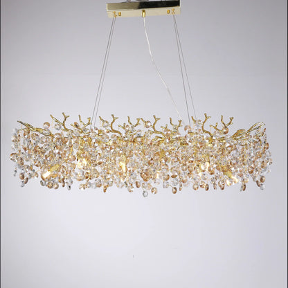 DecorBites™ Large Crystal Chandelier for Dining Room - Nordic LED Island Hanging Light
