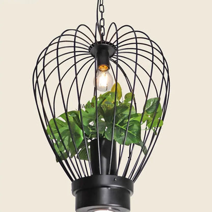 DecorBites™ Industrial Style Planting Birdcage Chandelier Pendant Lamp