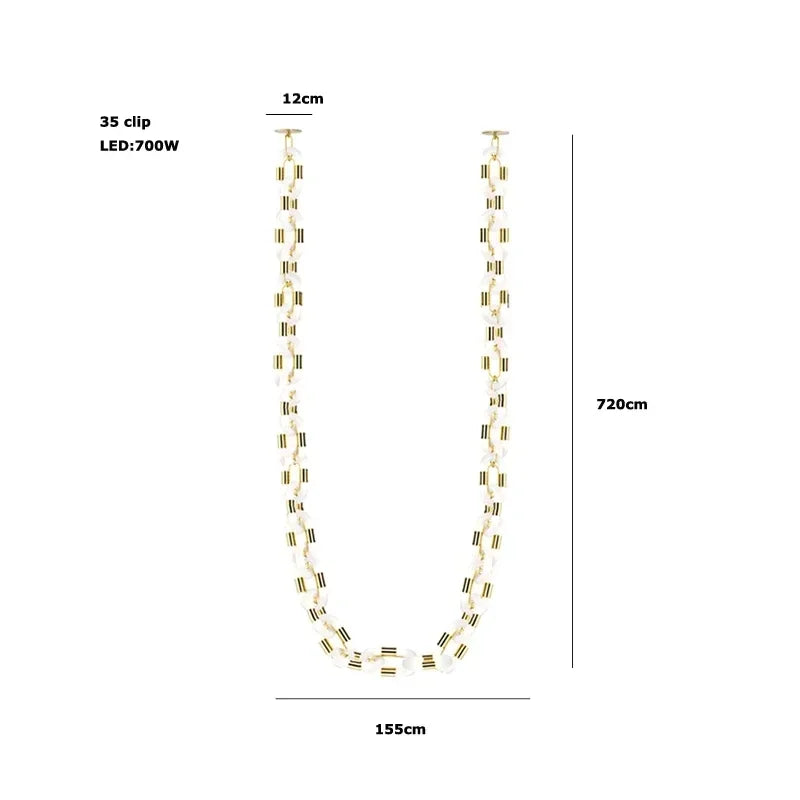 DecorBites™ Crystal Gold Chain Chandelier Ceiling Lamp for Home Décor