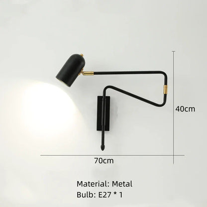 DecorBites™ LED Rotatable Wall Lamp Gold Black White Metal Sconce E27 Bulb