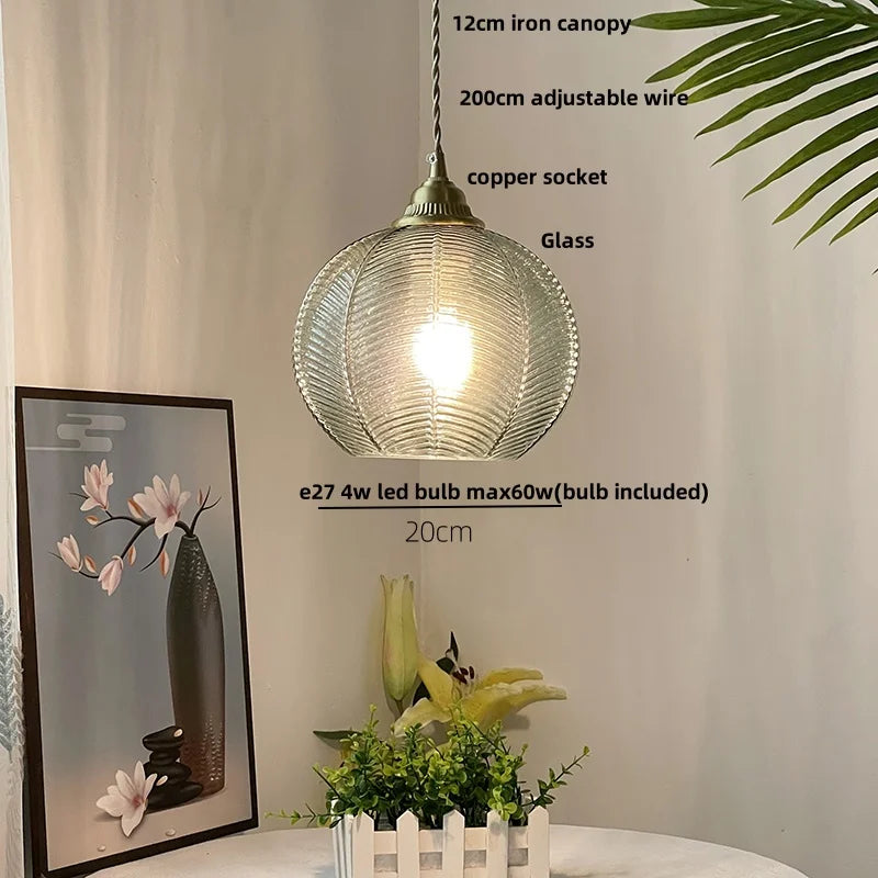 DecorBites™ Blue Glass LED Pendant Lamp: Nordic Modern Hanging Light.