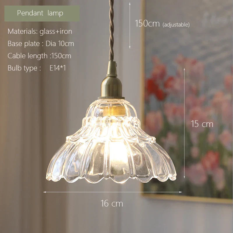 DecorBites™ Brass Glass Pendant Light - Luxury Minimalist LED Nordic Flower Restaurant Lamp
