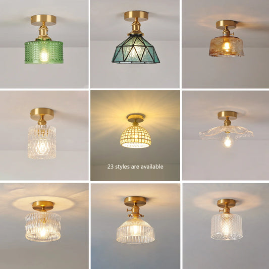 DecorBites™ Glass Shade Pendant Ceiling Lamp for Kitchen Aisle Bedroom LED Lights Fixtures