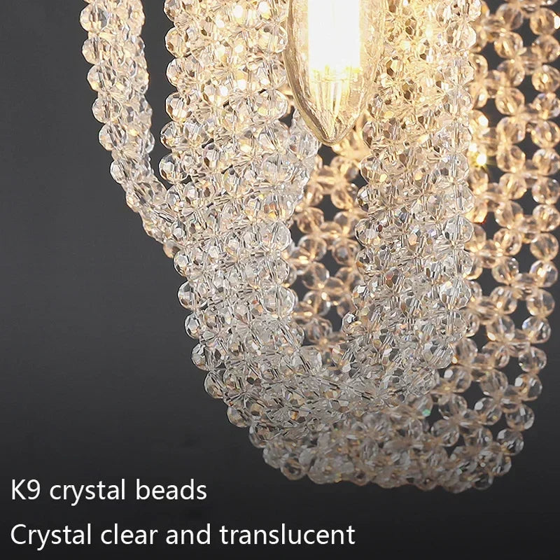 Lámpara colgante de noche DecorBites™ con borla de cristal: Iluminación de lujo para dormitorios y restaurantes