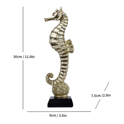 DecorBites™ Gold-plated Mermaid Statue Resin Sculpture Room Decor Marine Organism Ornament