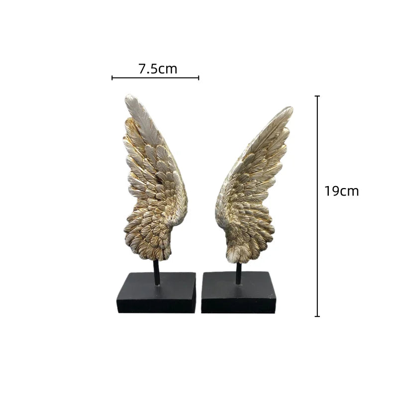 DecorBites™ Elegant Angel Wings Resin Sculpture Table Decor for Home and Office