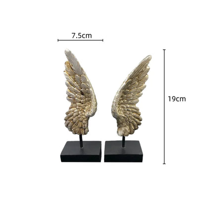DecorBites™ Elegant Angel Wings Resin Sculpture Table Decor for Home and Office