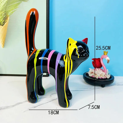 DecorBites™ Graffiti Cat Sculpture Desk Storage Statue Abstract Art Ornament Display