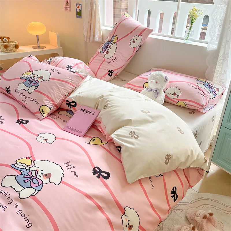 DecorBites™ Cartoon Printed Cotton Duvet Cover for Kids & Teens Beddings