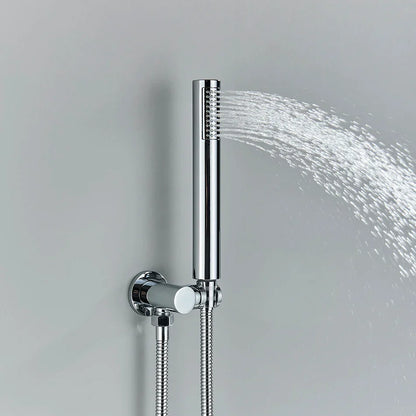 DecorBites™ Brass Shower Set with 2-Way Mixer and Handheld Spray - 8-16" Rain Shower Head