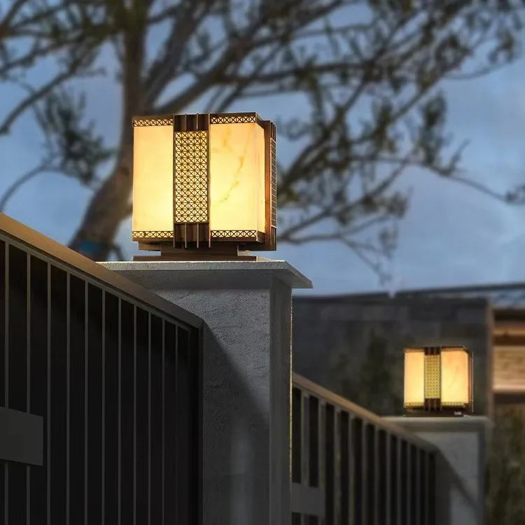 DecorBites™ LED Outdoor Marble Street Lamp for Pillar Fence Lighting