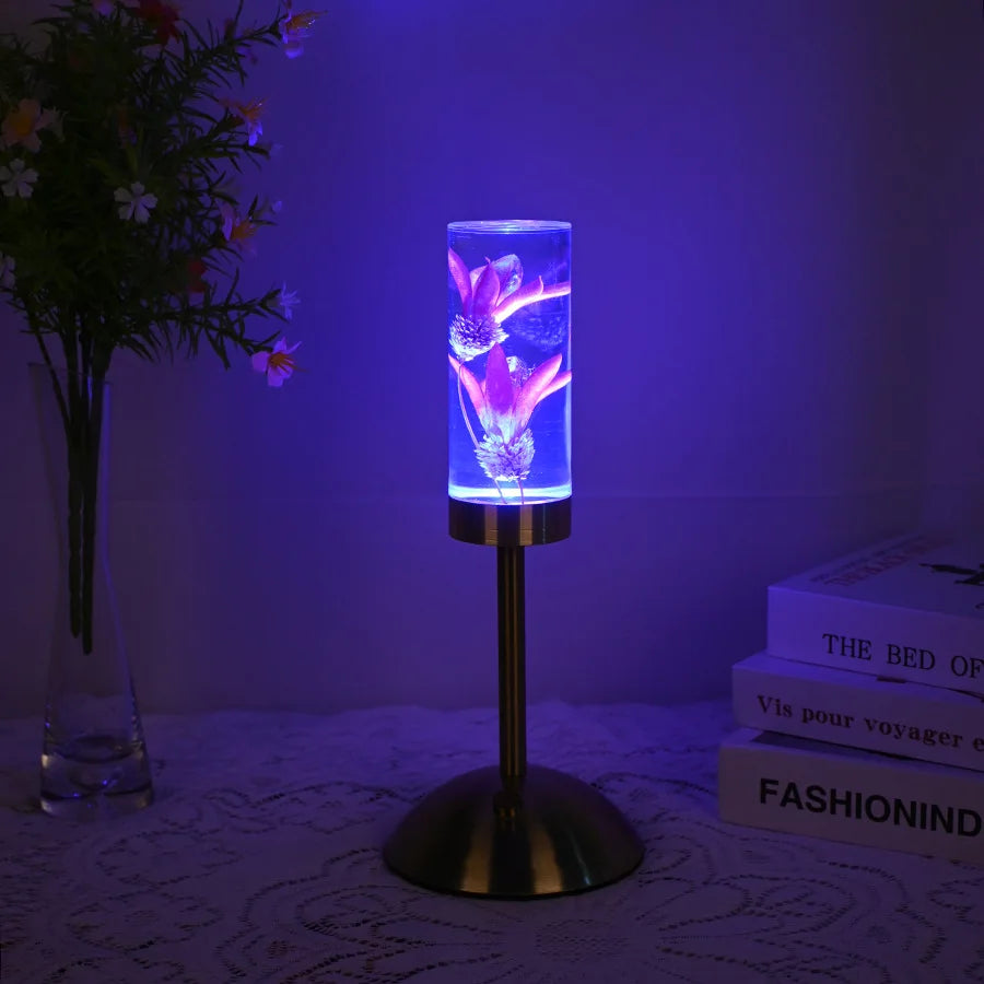 DecorBites™ Eternal Flower Acrylic Desk Lamp LED Nightlight Bedroom Bedlight Decoration