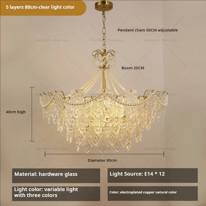 DecorBites™ Crystal Chandelier Light: French Modern Luxury for Living Room, Dining Room, Bedroom