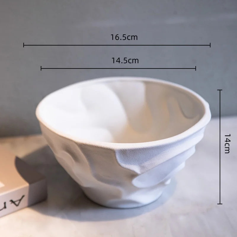 مزهرية خزفية حلزونية هندسية من DecorBites™، أصيص زهور، طبق فاكهة، إكسسوارات ديكور منزلي