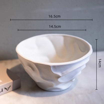 مزهرية خزفية حلزونية هندسية من DecorBites™، أصيص زهور، طبق فاكهة، إكسسوارات ديكور منزلي