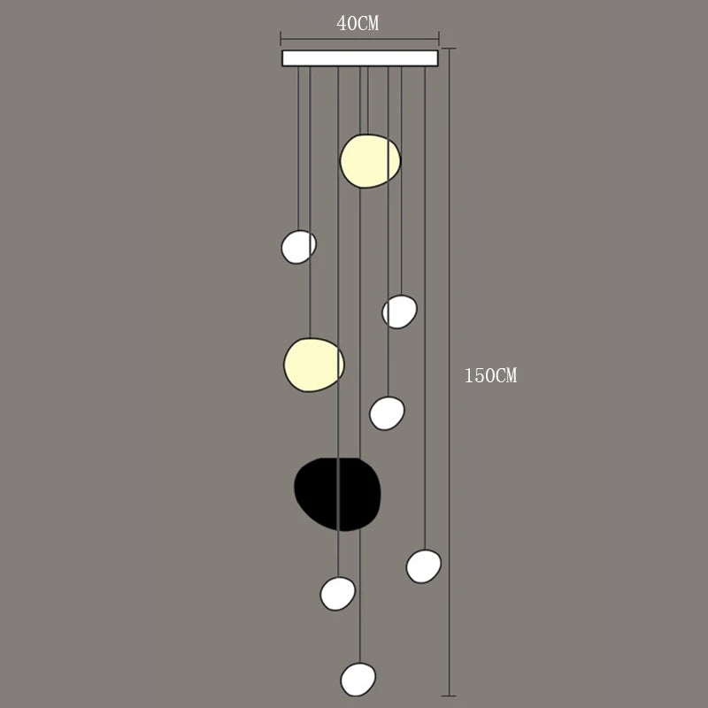 Modern Acrylic Staircase Multi-Light Pendant Chandelier