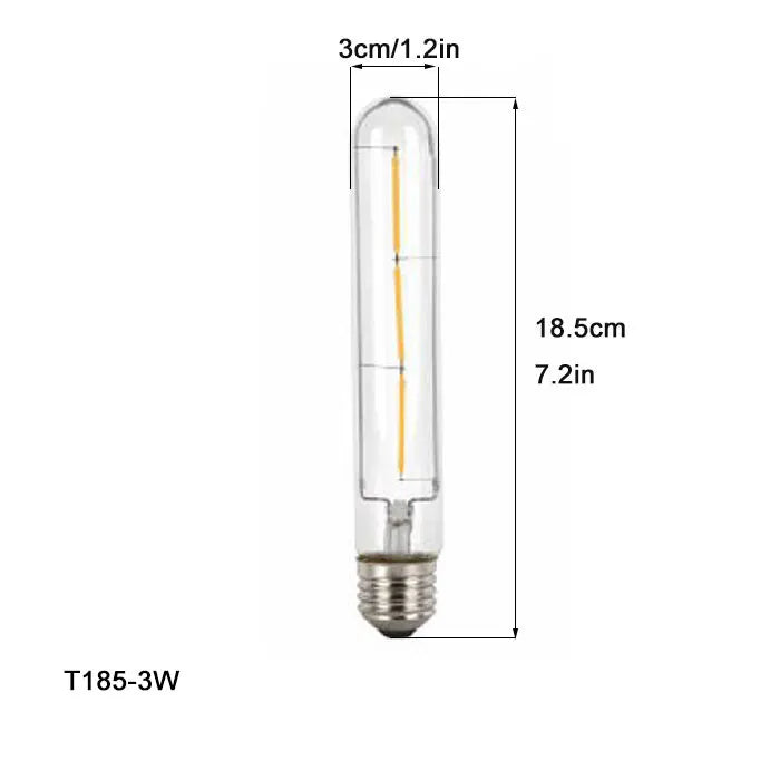 Bombillas tubulares Edison de filamento LED DecorBites™ 6000K T10 T185 T225 T30 T300 4W 6W 8W