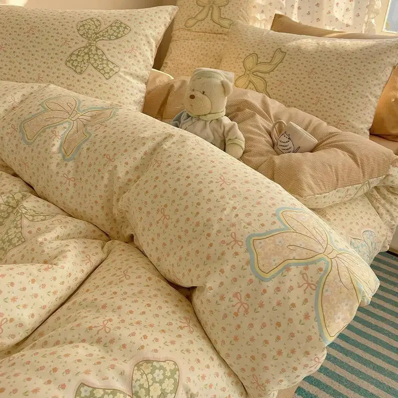 DecorBites™ Cartoon Printed Cotton Bedding Set - Soft, Skin-Friendly Duvet Cover