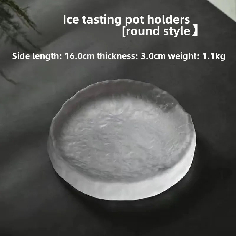 DecorBites™ Crystal Glass Coaster, Minimalist Jewelry Display Panel, Japanese Tea Plate