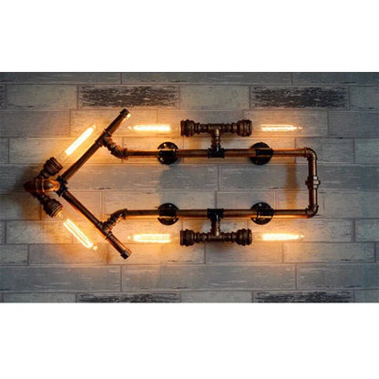 Decorbites™ Luces de Pared para Tuberías Industriales de Agua, Sconces de Pared Retro de Hierro con Óxido, Accesorios de Iluminación Vintage para el Hogar