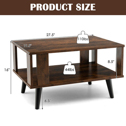 Lovisa - Wood Coffee Table with Storage Square Coffee Table with Storage