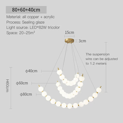 DecorBites™ Brass Full Copper Modern Chandelier Light Fixture for Stylish Living Spaces