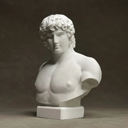 DecorBites™ Antinous Retro Plaster Sculpture - European Inspired Room Figurine