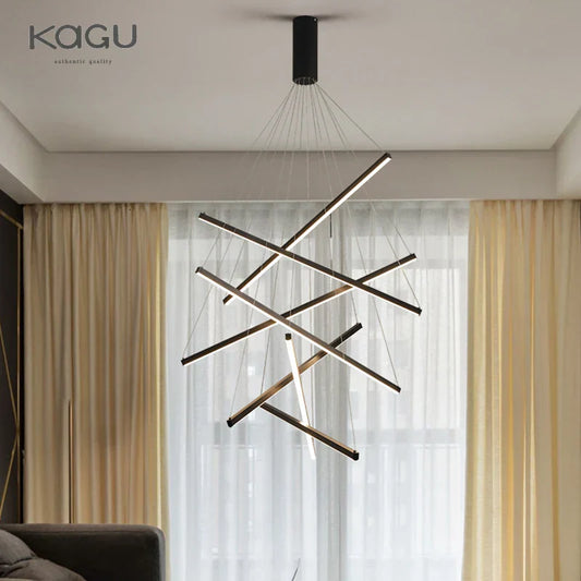 DecorBites™ LED Chandelier: Modern Luster Lighting for Stair Hall Bedroom Room Duplex Building