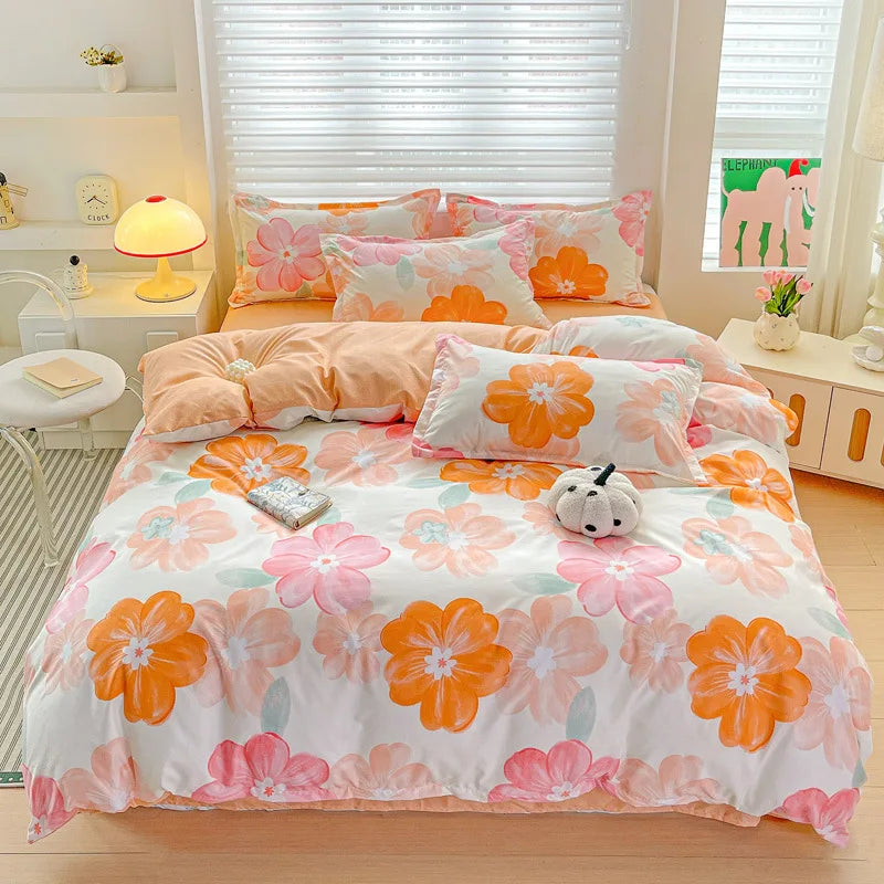 Juego de cama DecorBites™ Cozy Cotton para cama doble, kit de funda nórdica para otoño e invierno