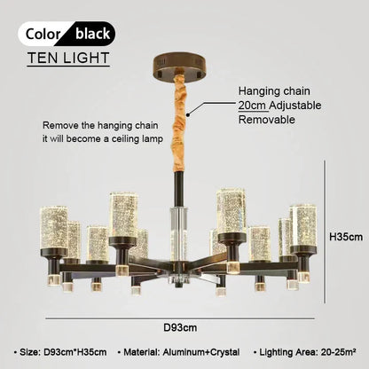 DecorBites™ Bubble Crystal Chandelier for Luxurious Living Room Decor