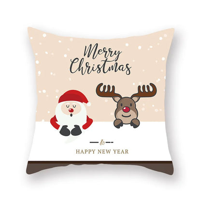 DecorBites™ Christmas Santa Elk Pillowcase 45x45cm for Sofa Chair Decor