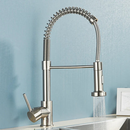 Brushed Gold Kitchen Faucet Pull Down
