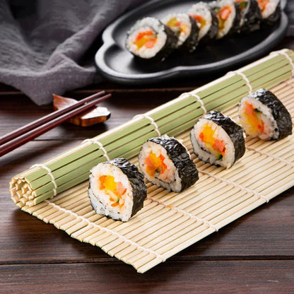 DecorBites™ Bamboo Sushi Rolling Mat Set for DIY Onigiri & Japanese Sushi Making