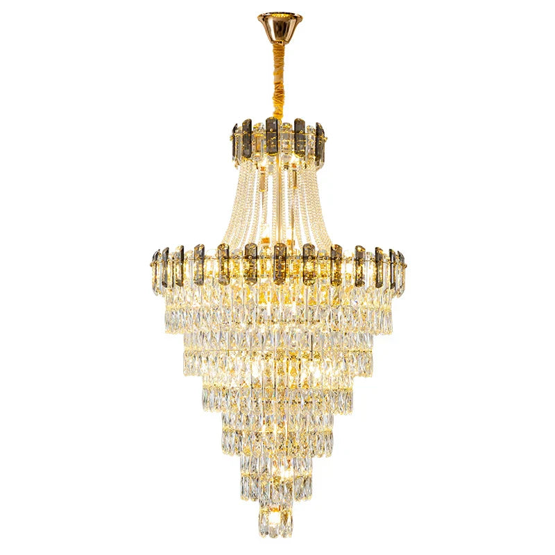 DecorBites™ Crystal Chandelier: Stylish High Spiral Staircase Pendant Lighting