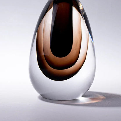 DecorBites™ Double Stained Glass Vase with Lid Gradient Craft Terrarium Decoration