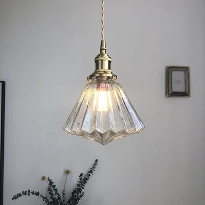 DecorBites™ Diamond Amber Glass LED Pendant Lights - Nordic Modern Hanging Lamp