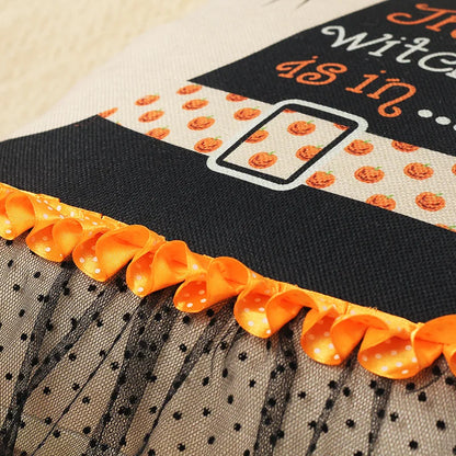 DecorBites™ Halloween Wizard Hat Spider Embroidered Throw Pillow Cover