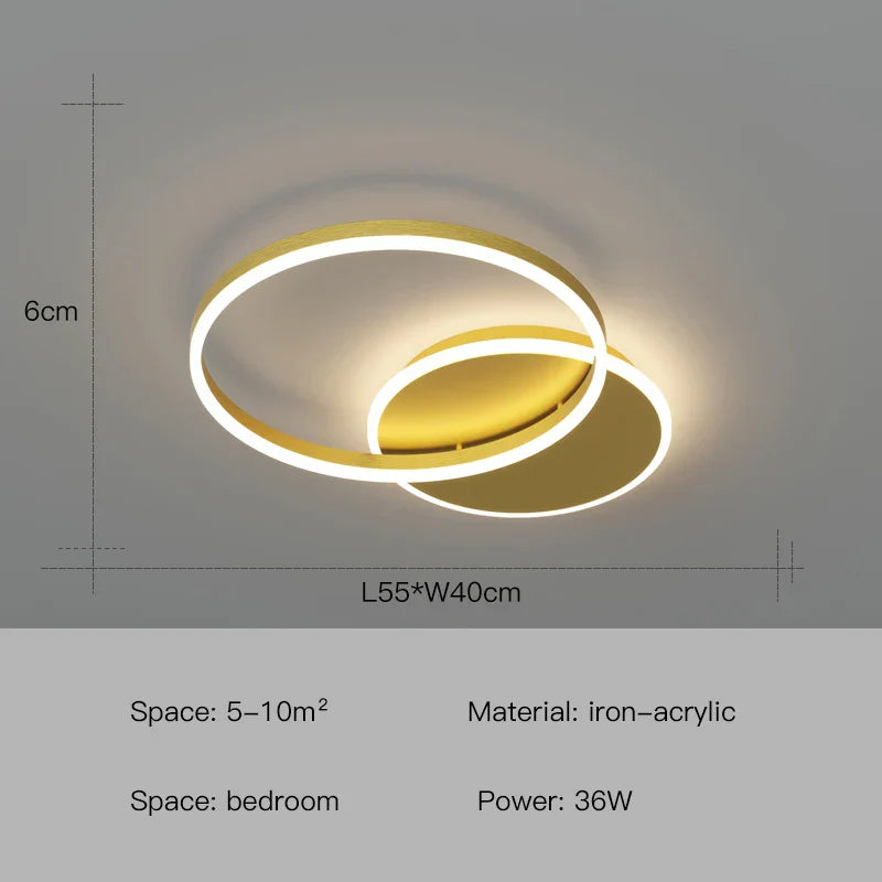 Lámpara colgante de techo con anillos LED DecorBites™ - Iluminación minimalista para el hogar