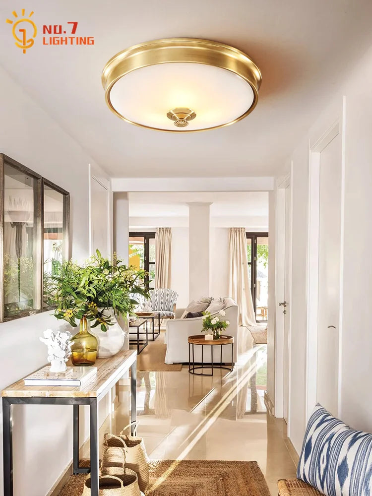 DecorBites™ Gold Lustre Copper Ceiling Lamp LED E14 Minimalist Modern Light Fixtures